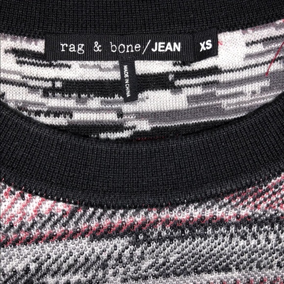 Rag & Bone XS Red Gray Black Ladies Sweater EUC - Picture 3 of 4